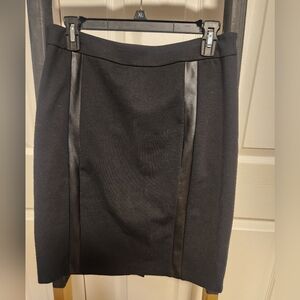 Michael Kors Black Pencil Skirt with Satin Accents